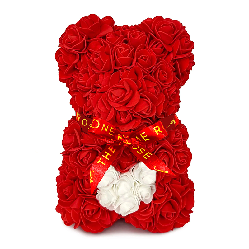 Mini Love Heart Rose Bear 25cm - Red