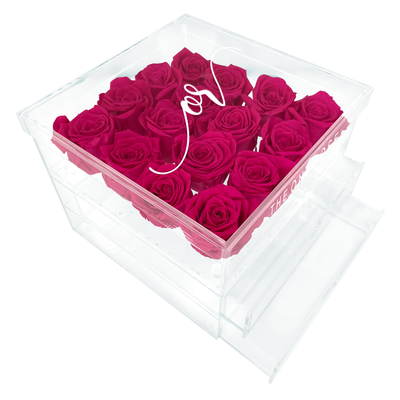 Grand Acrylic Forever Rose Box - Rosy Pink