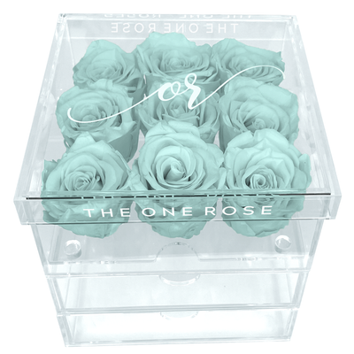 Medium Acrylic Forever Rose Box - Sky Blue