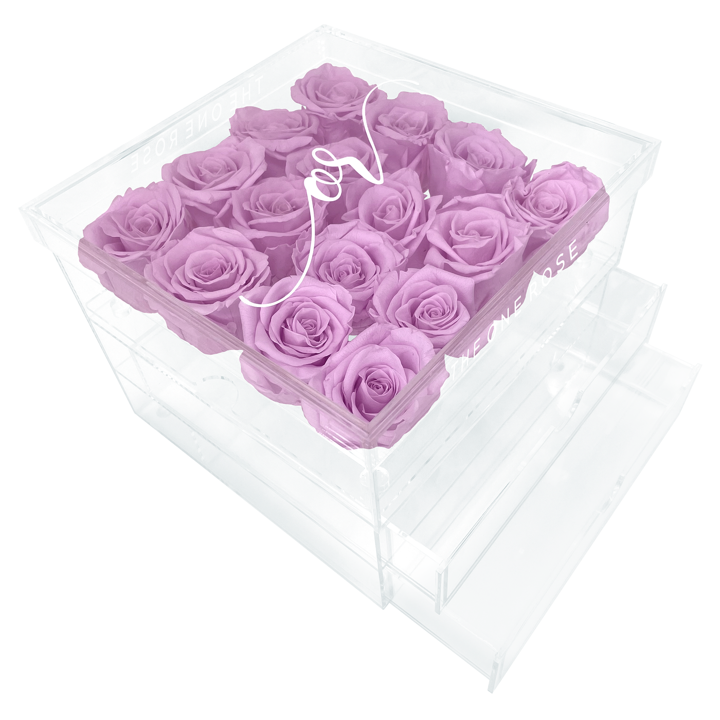 Grand Acrylic Forever Rose Box - Lilac Purple