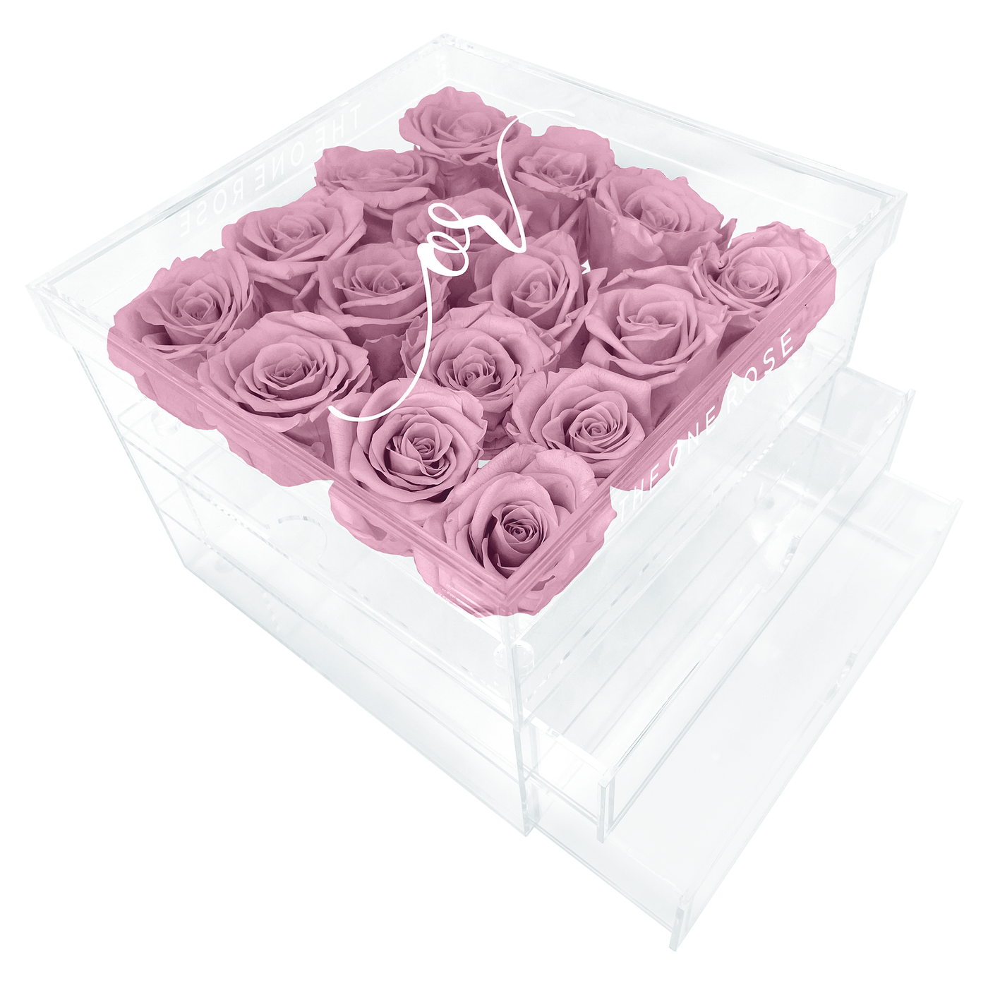 Grand Acrylic Forever Rose Box - Lilac Purple