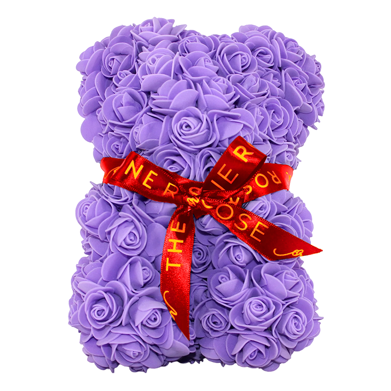 Mini Love Rose Bear 25cm - Purple