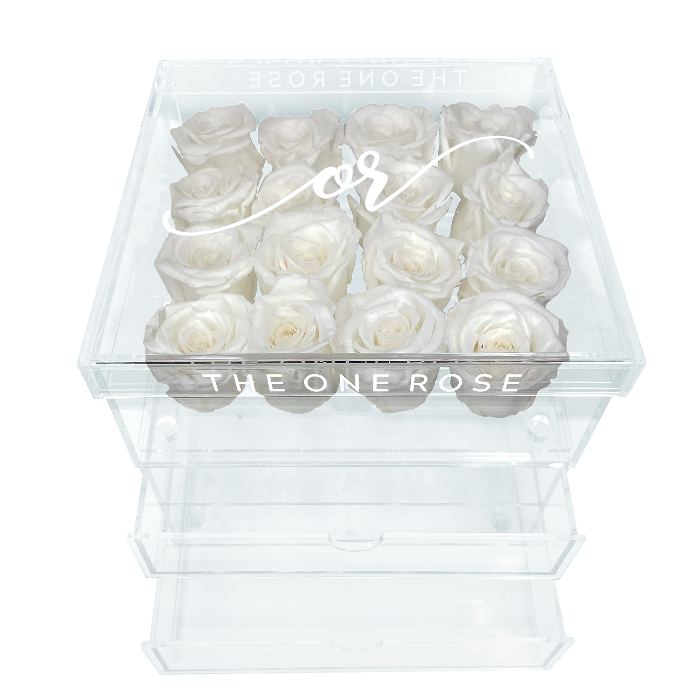 Grand Acrylic Forever Rose Box - White