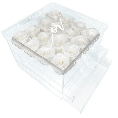 Grand Acrylic Forever Rose Box - White