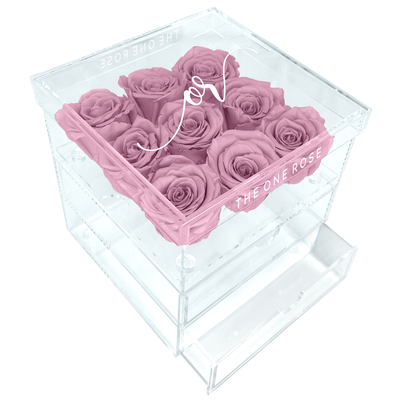 Medium Acrylic Forever Rose Box - Lilac Purple