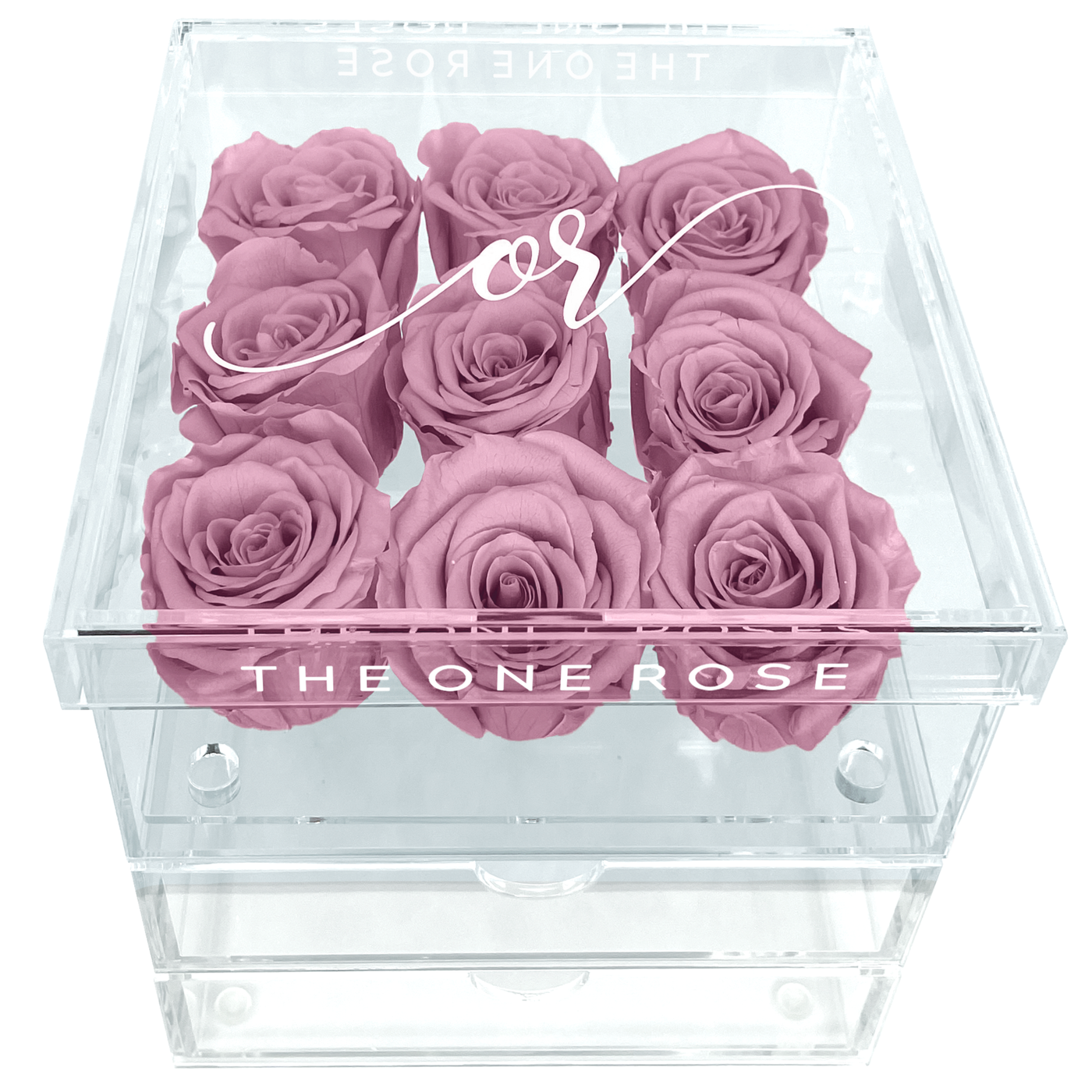 Medium Acrylic Forever Rose Box - Lilac Purple