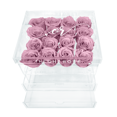 Grand Acrylic Forever Rose Box - Lilac Purple