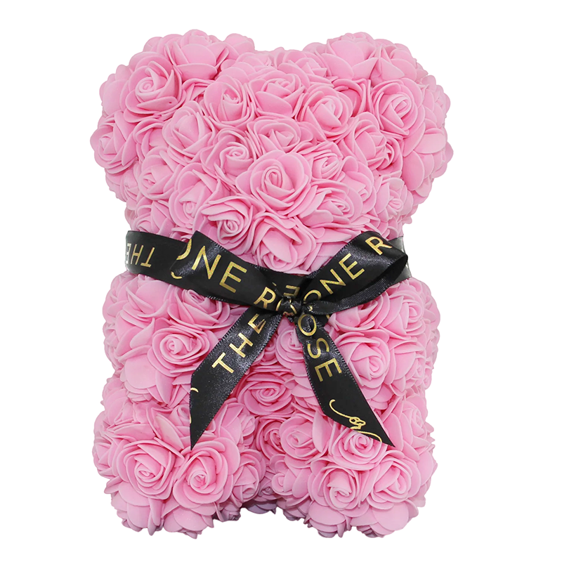 Mini Rose Bear 25cm - Dark Pink