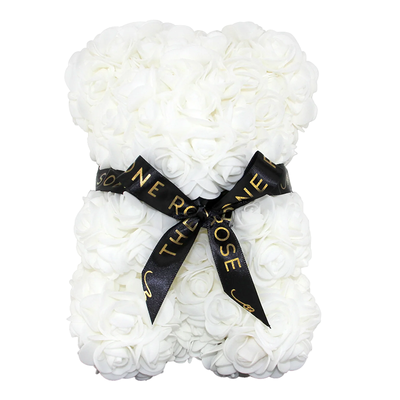 Mini Rose Bear 25cm - White