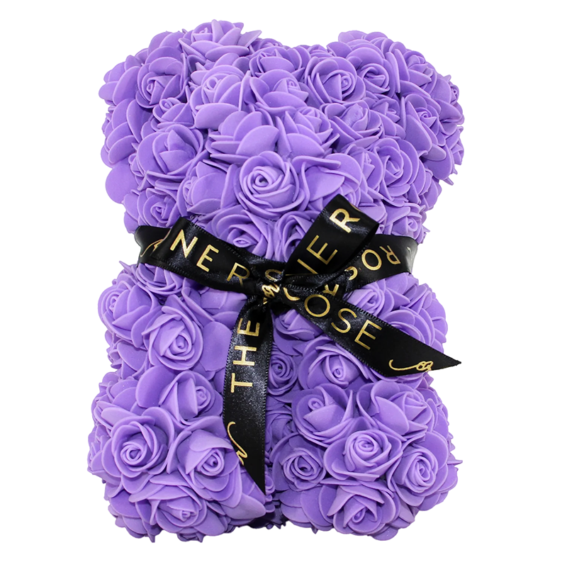 Mini Rose Bear 25cm - Purple