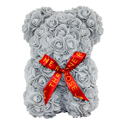 Mini Love Rose Bear 25cm - Grey