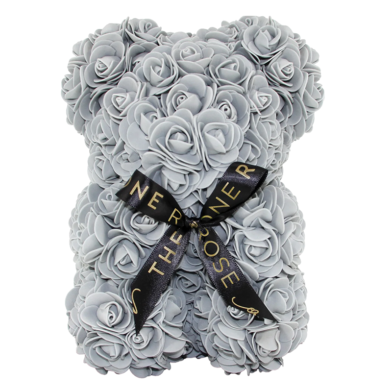 Mini Rose Bear 25cm - Grey