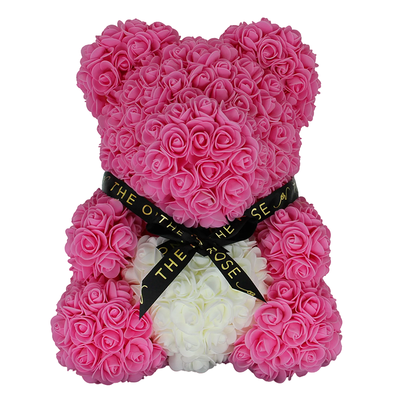 Medium Rose Bear 40cm-  Hot Pink