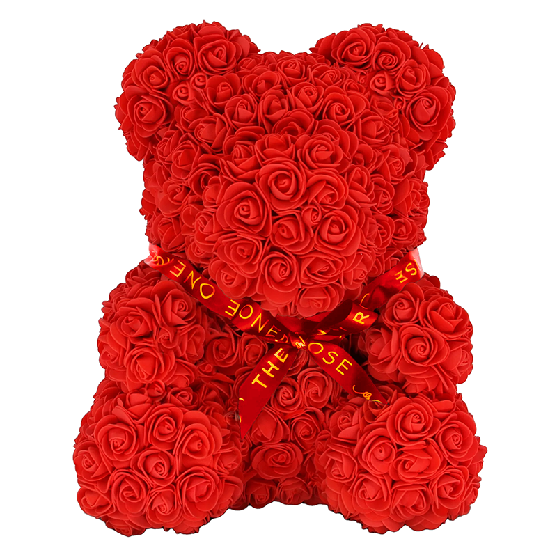 Medium Love Rose Bear 40cm - Red