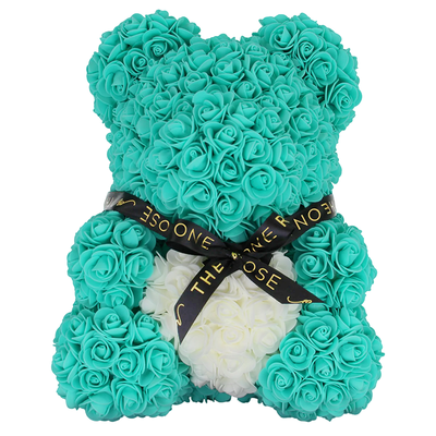 Medium Rose Bear 40cm - Teal