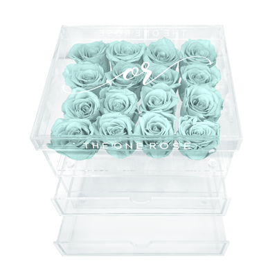 Grand Acrylic Forever Rose Box - Sky Blue