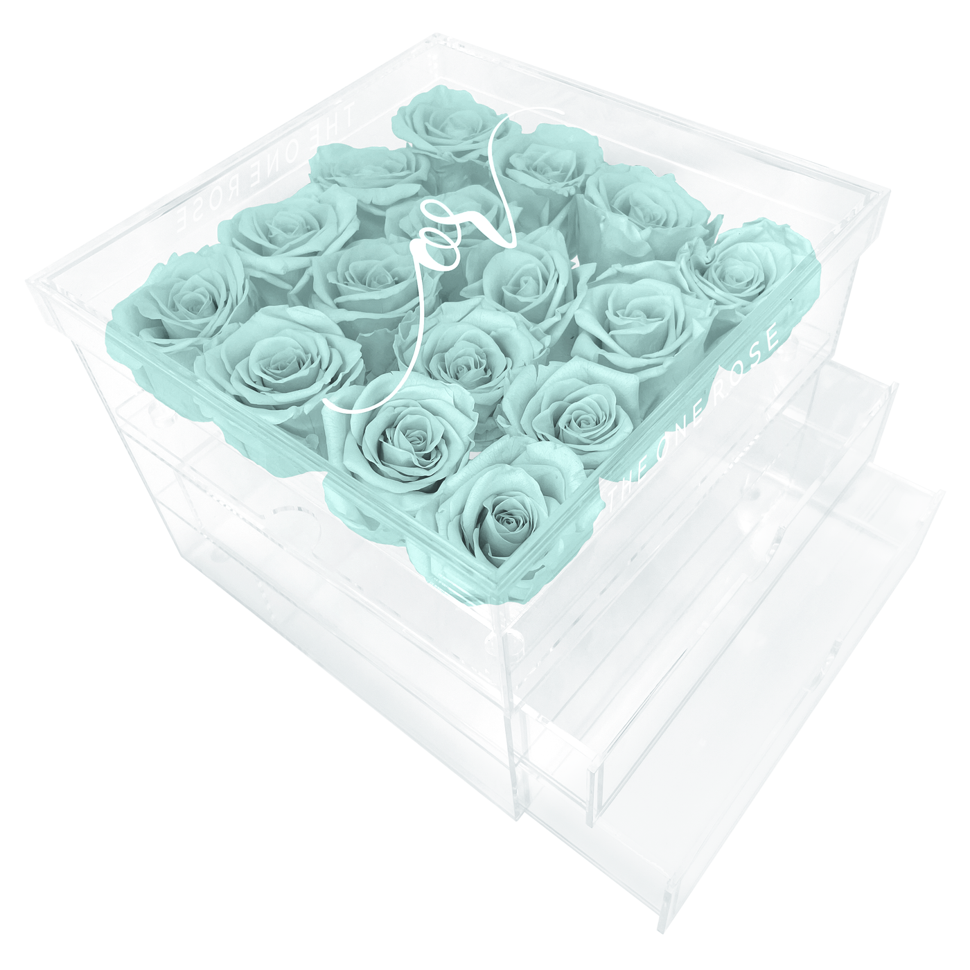 Grand Acrylic Forever Rose Box - Sky Blue