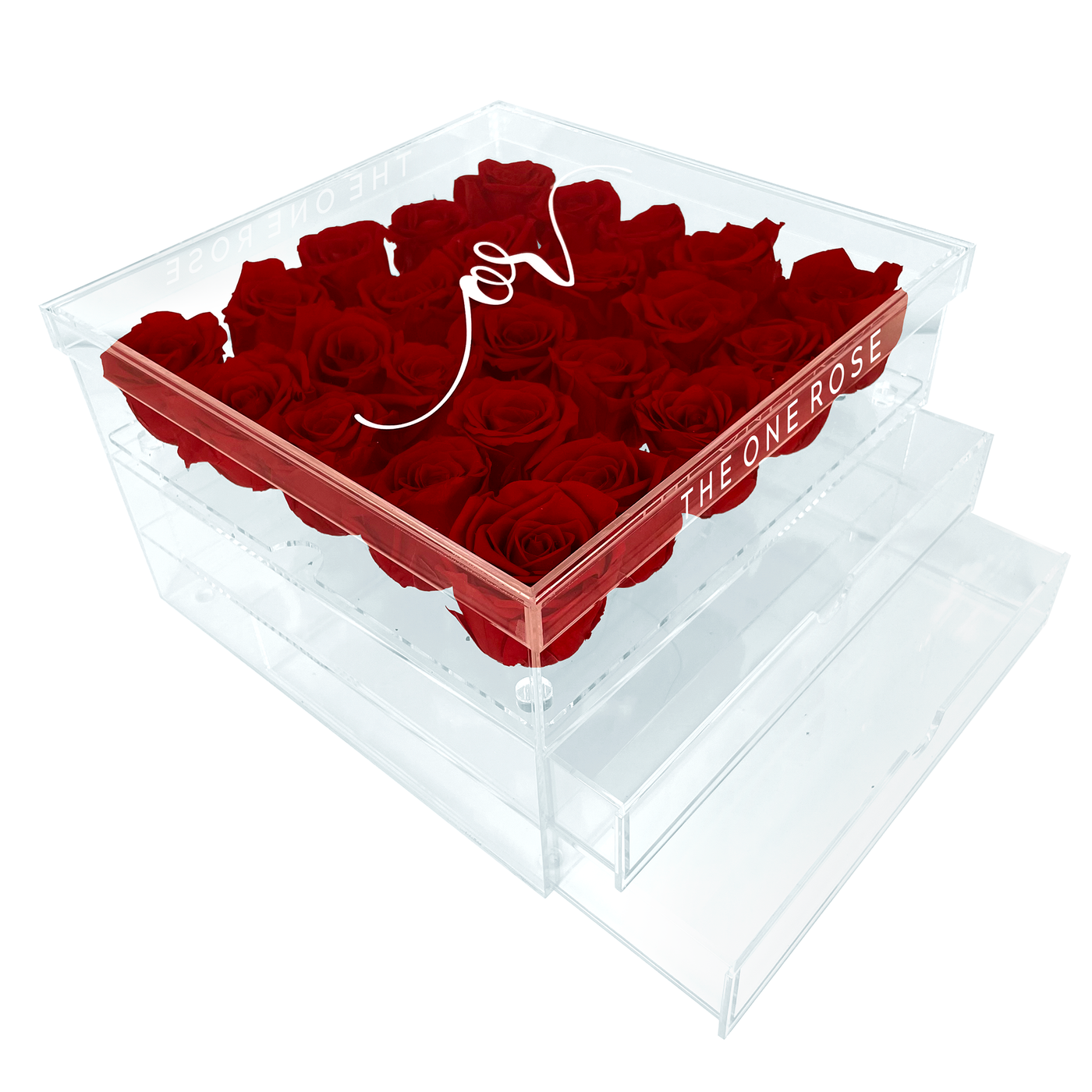 Très Grand Acrylic Forever Rose Box - Red