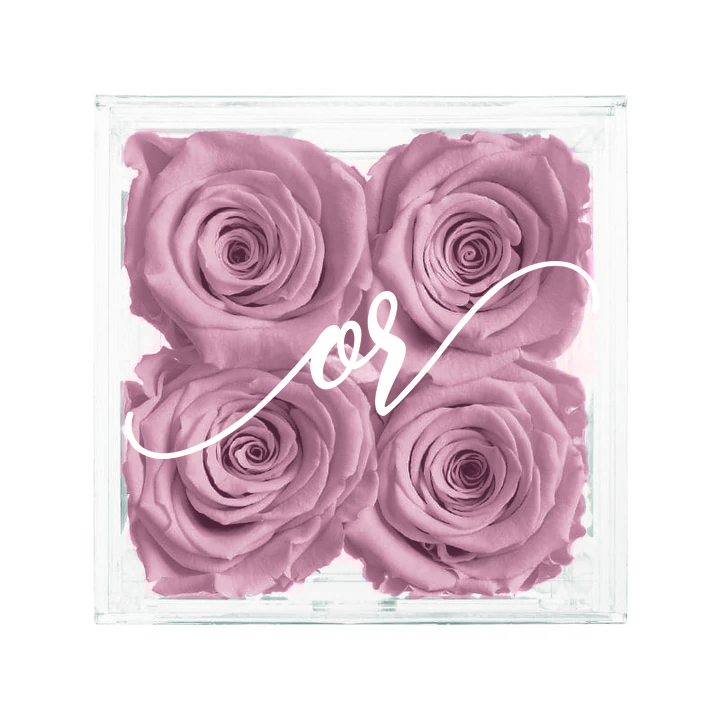 Petite Acrylic Forever Rose Box - Lilac Purple