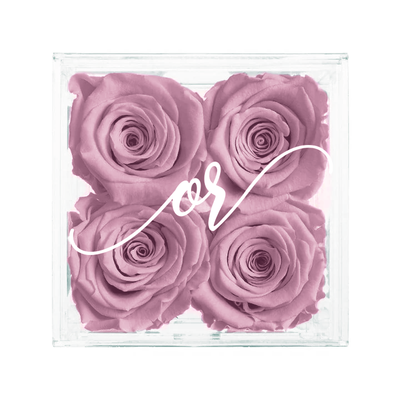 Petite Acrylic Forever Rose Box - Lilac Purple