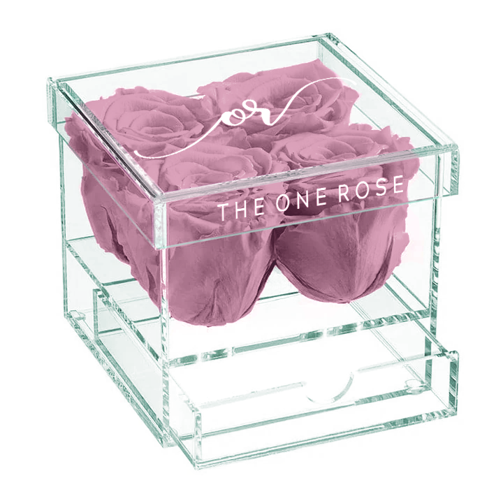 Petite Acrylic Forever Rose Box - Lilac Purple