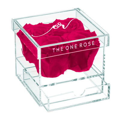 Petite Acrylic Forever Rose Box - Rosy Pink