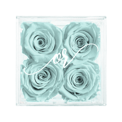 Petite Acrylic Forever Rose Box - Sky Blue