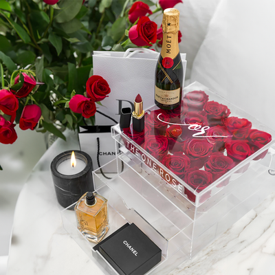 Grand Acrylic Forever Rose Box - Red