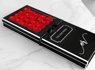 Signature Luxury Forever Rose Black Box - Red