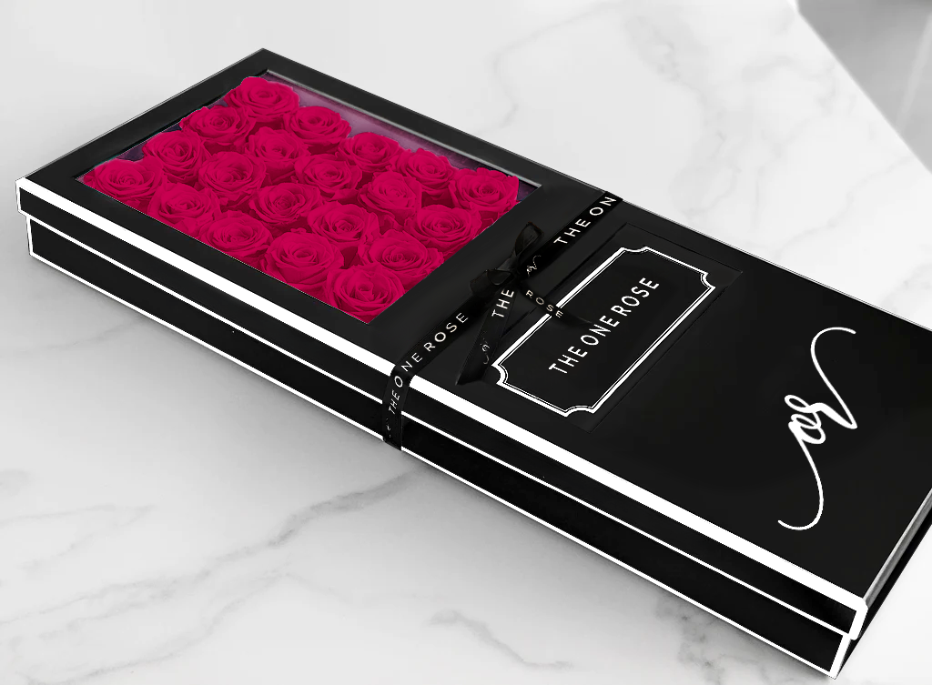 Signature Luxury Forever Rose Black Box - Rosy Pink