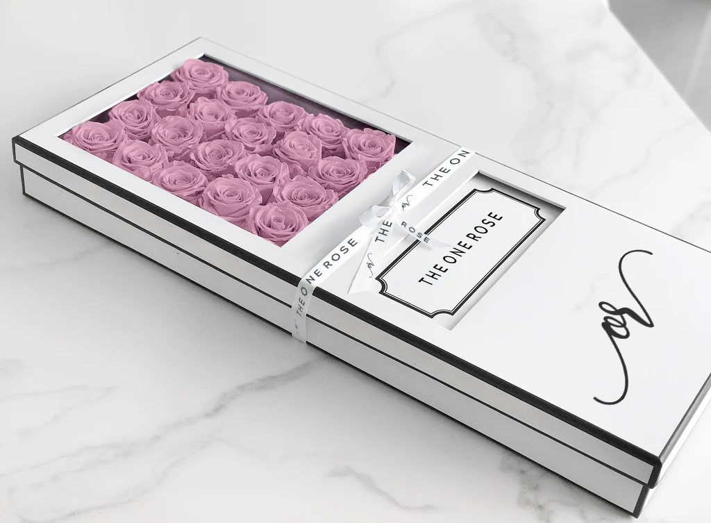 Signature Luxury Forever Rose White Box - Lilac Purple