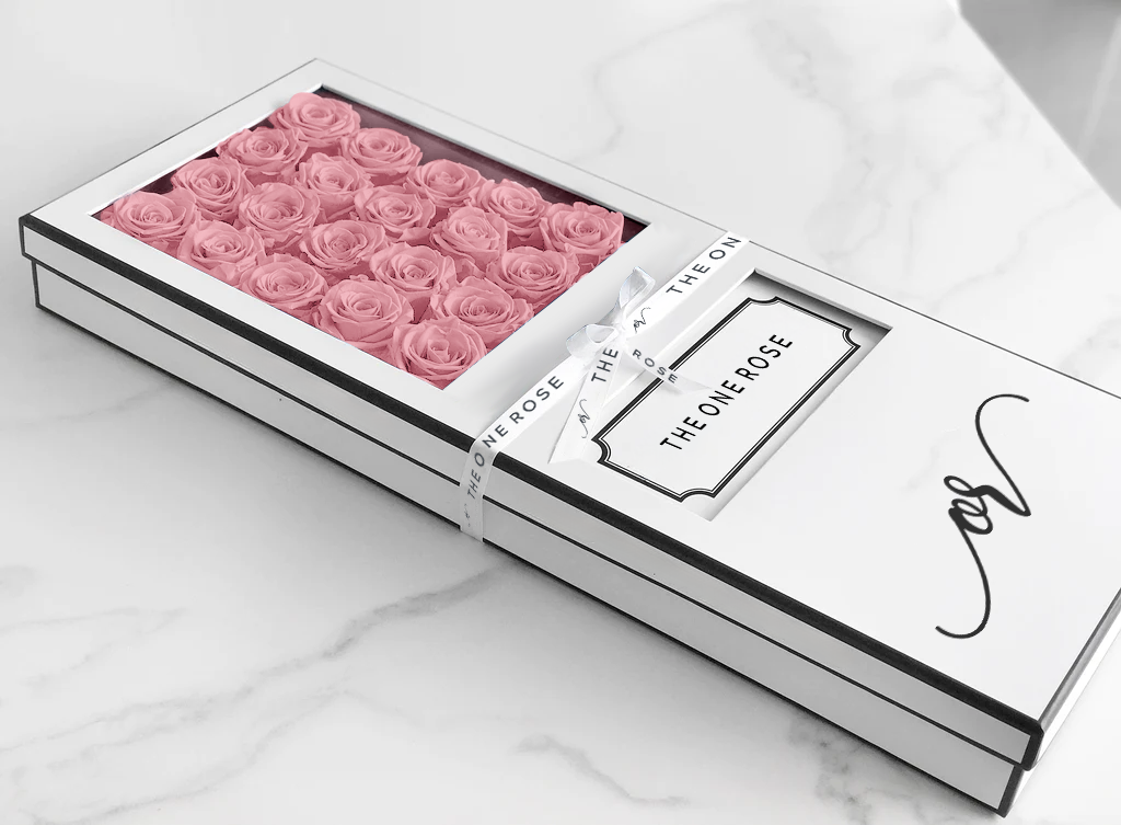 Signature Luxury Forever Rose White Box - Sakura Pink