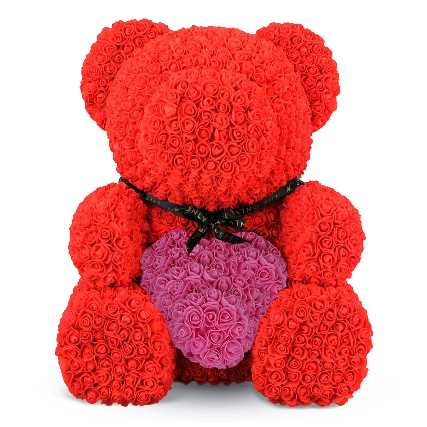 Giant Luxe Rose Bear Red with Pink Heart BRISBANE ONLY The One Rose