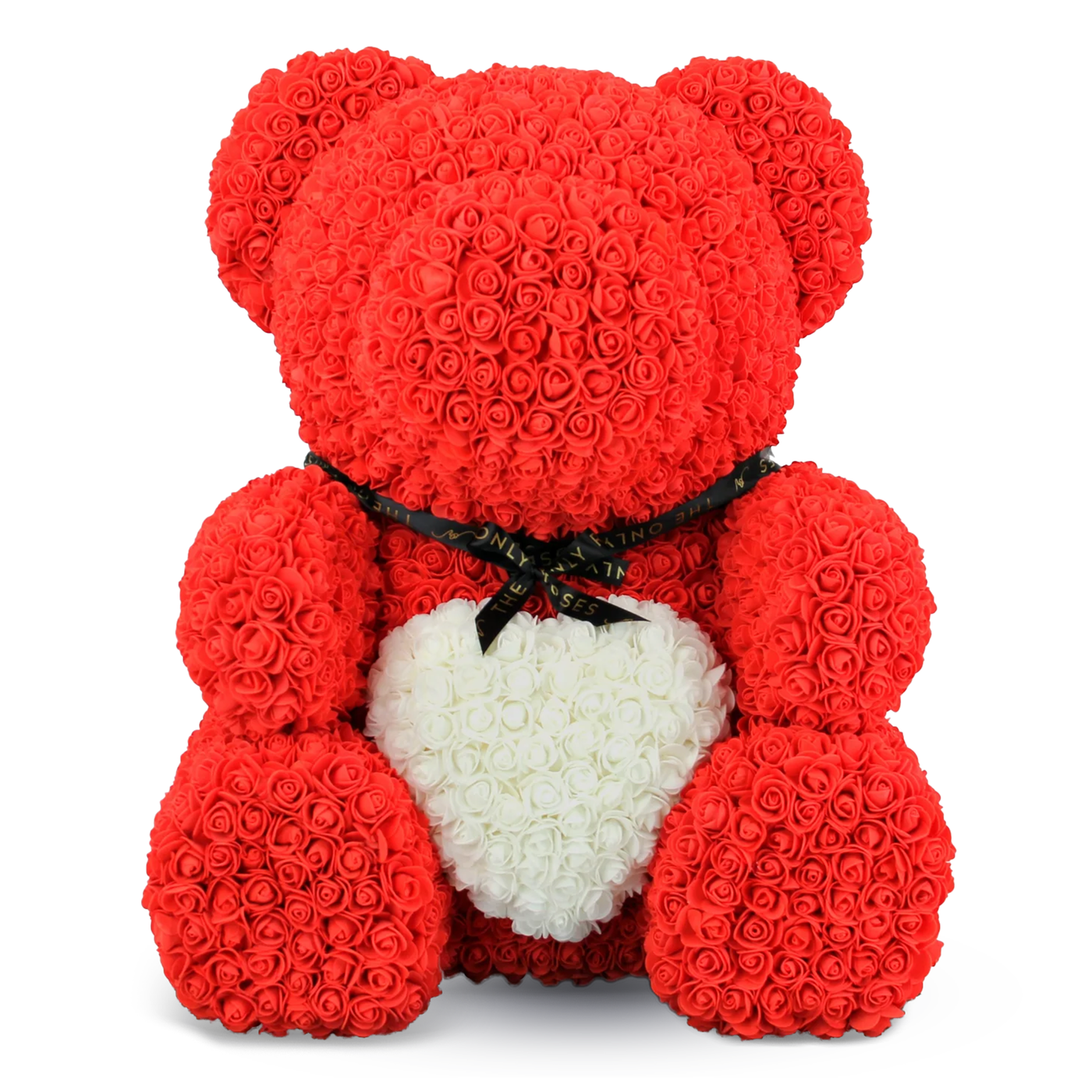 Giant Luxe Rose Bear - Red with White Heart (BRISBANE ONLY)