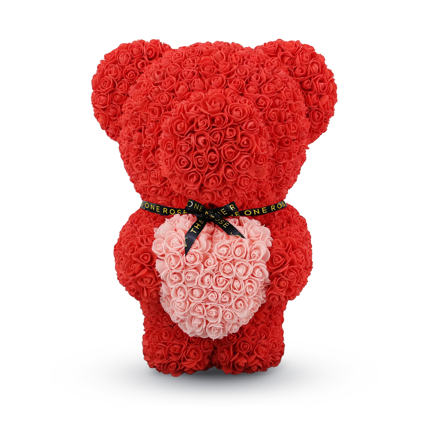 Giant Luxe Standing Rose Bear 70cm - Red with Pink Heart (BRISBANE ONLY)