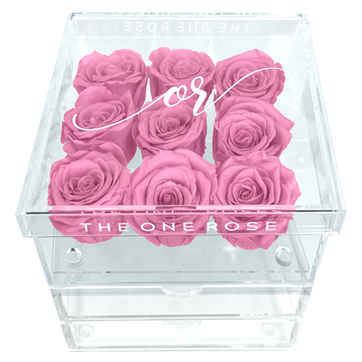 Medium Acrylic Forever Rose Box - Lilac Purple