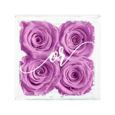 Petite Acrylic Forever Rose Box - Lilac Purple