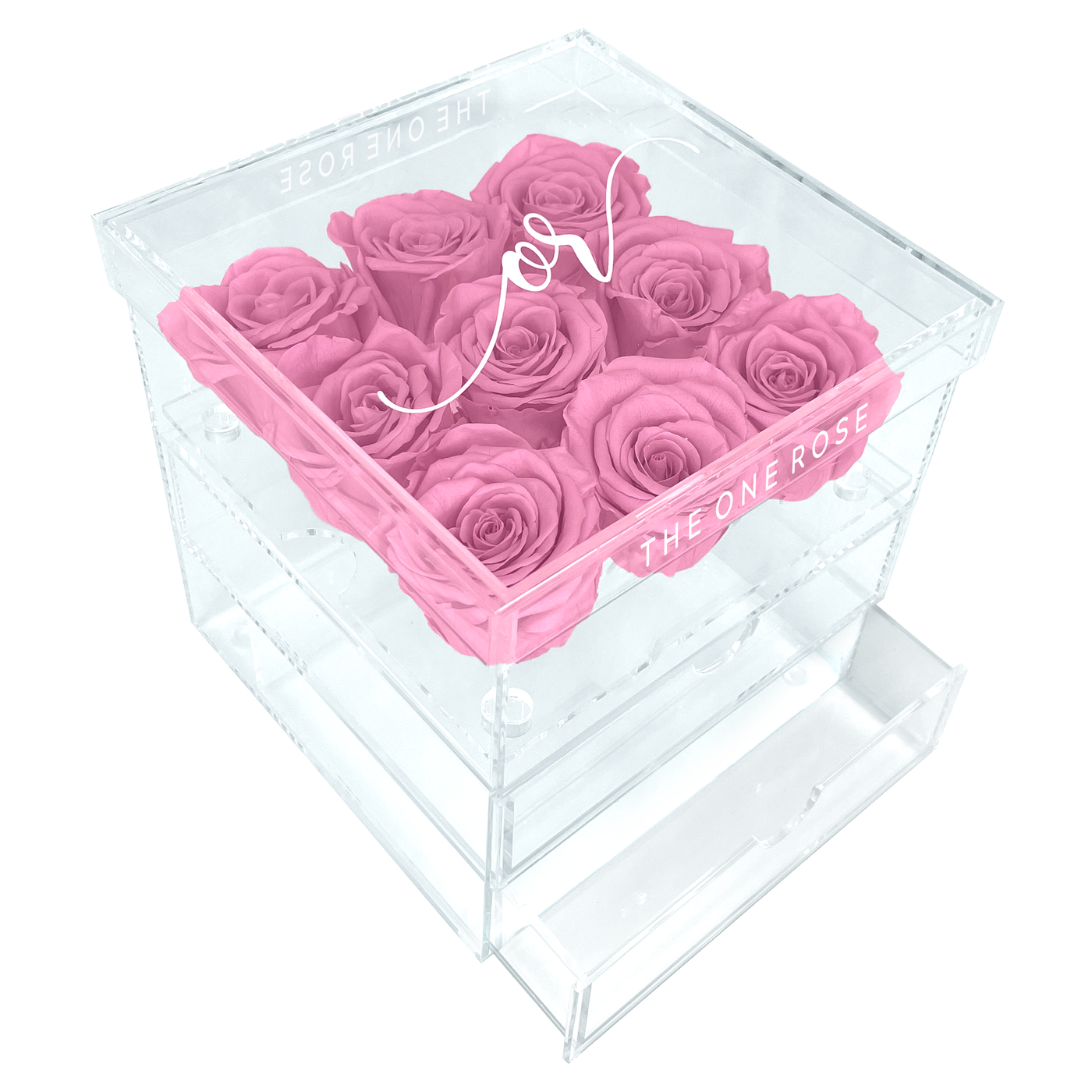 Medium Acrylic Forever Rose Box - Lilac Purple