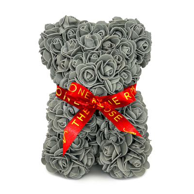 Mini Love Rose Bear 25cm - Grey