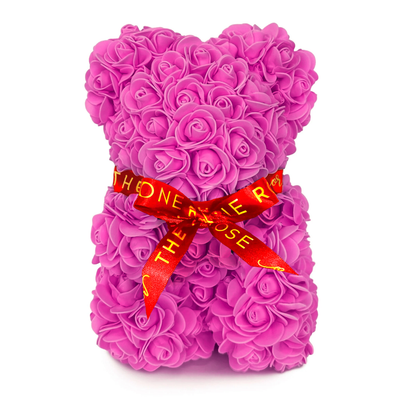 Mini Love Rose Bear 25cm - Hot Pink