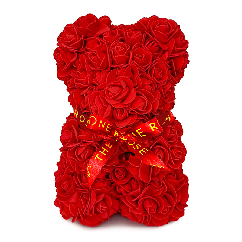 Mini Love Rose Bear 25cm - Red