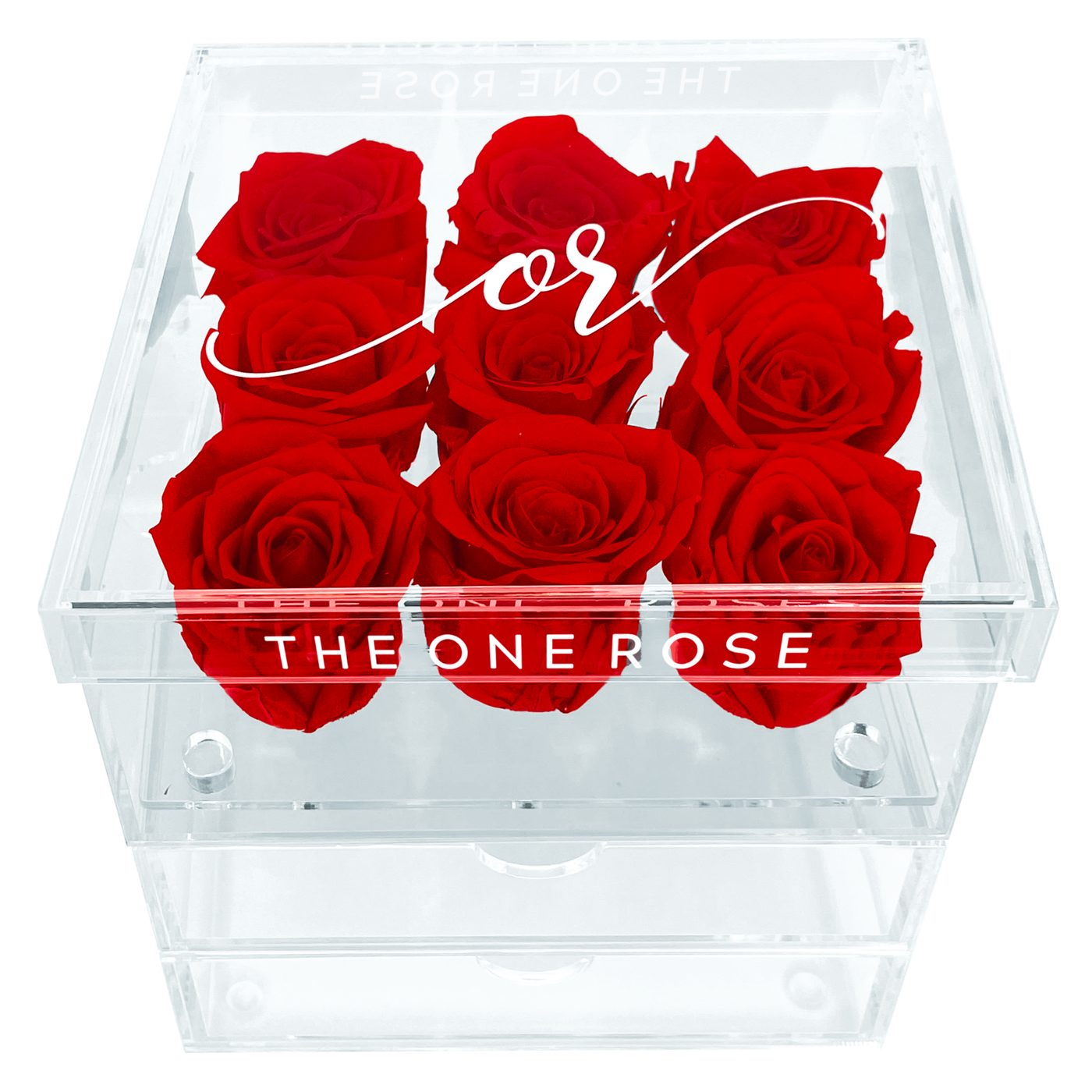 Medium Acrylic Forever Rose Box - Red