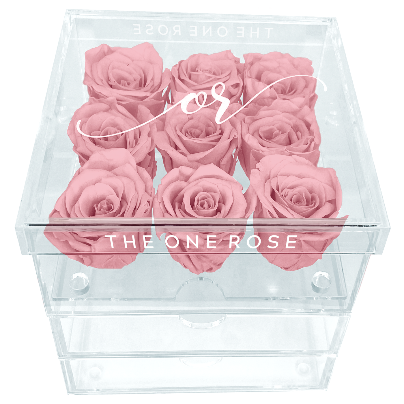 Medium Acrylic Forever Rose Box - Sakura Pink