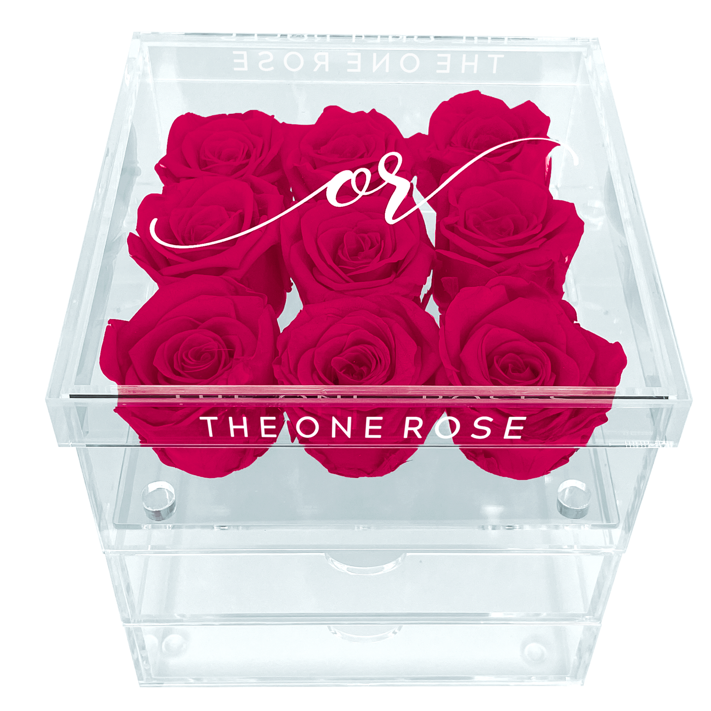 Medium Acrylic Forever Rose Box - Rosy Pink