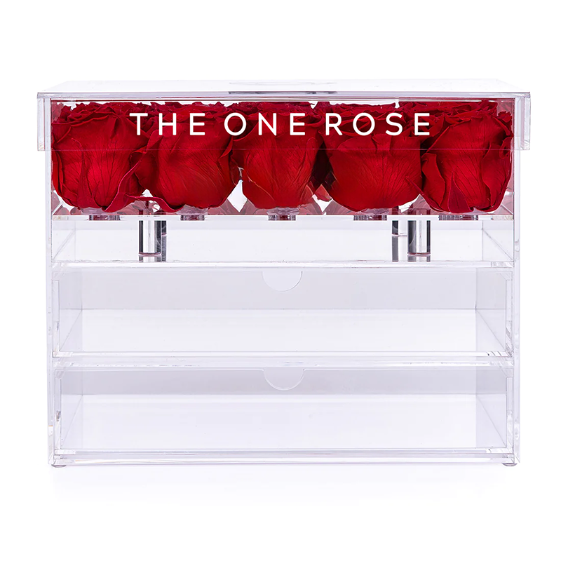 Très Grand Acrylic Forever Rose Box - Red