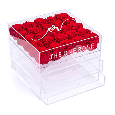 Très Grand Acrylic Forever Rose Box - Red