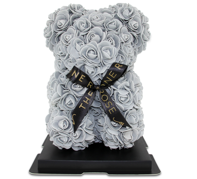 Mini Rose Bear 25cm - Grey