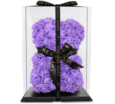 Mini Rose Bear 25cm - Purple