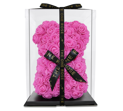 Mini Rose Bear 25cm  - Hot Pink