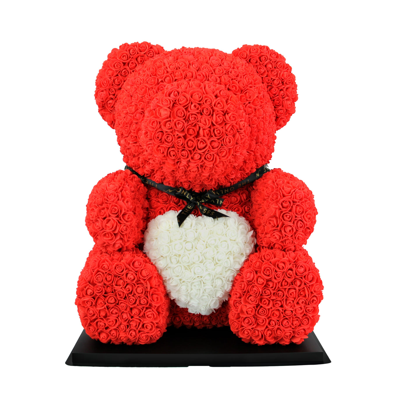 Giant Luxe Rose Bear - Red with White Heart (BRISBANE ONLY)